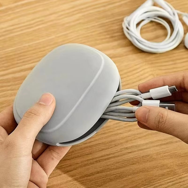 Portable Silicone Earphone Data Cable Storage Bag Headphone Storage Box Phone Charger Mini Key Box Storage Bag Wire Organizer