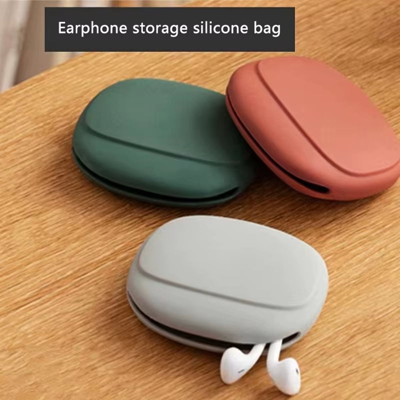 Portable Silicone Earphone Data Cable Storage Bag Headphone Storage Box Phone Charger Mini Key Box Storage Bag Wire Organizer